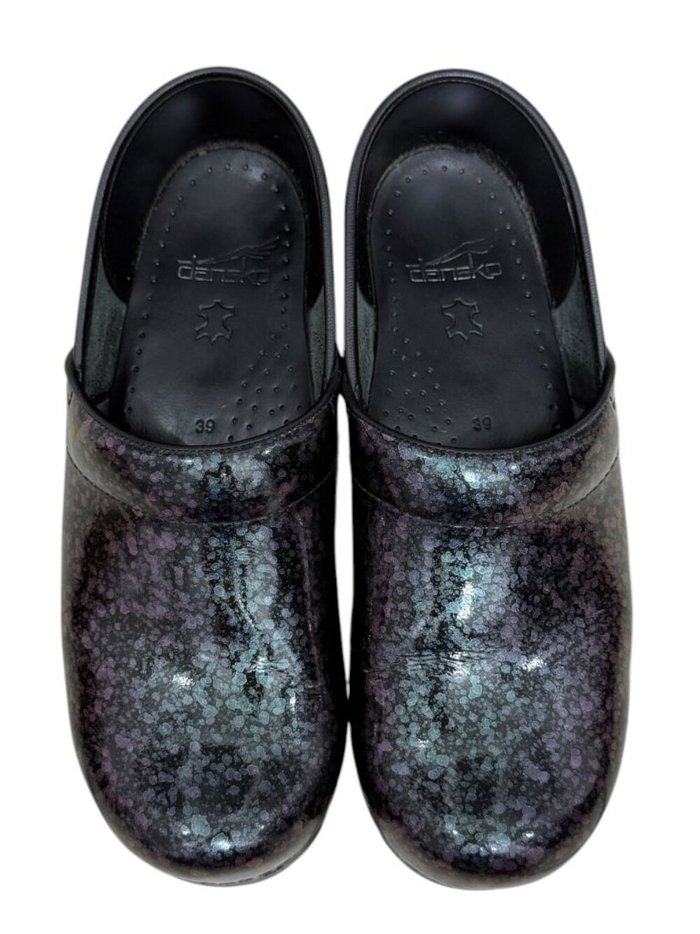 Dansko Professional Graphic Quartz Patent Leather Womens Clogs Size 9 / 39 - Picture 2 of 9